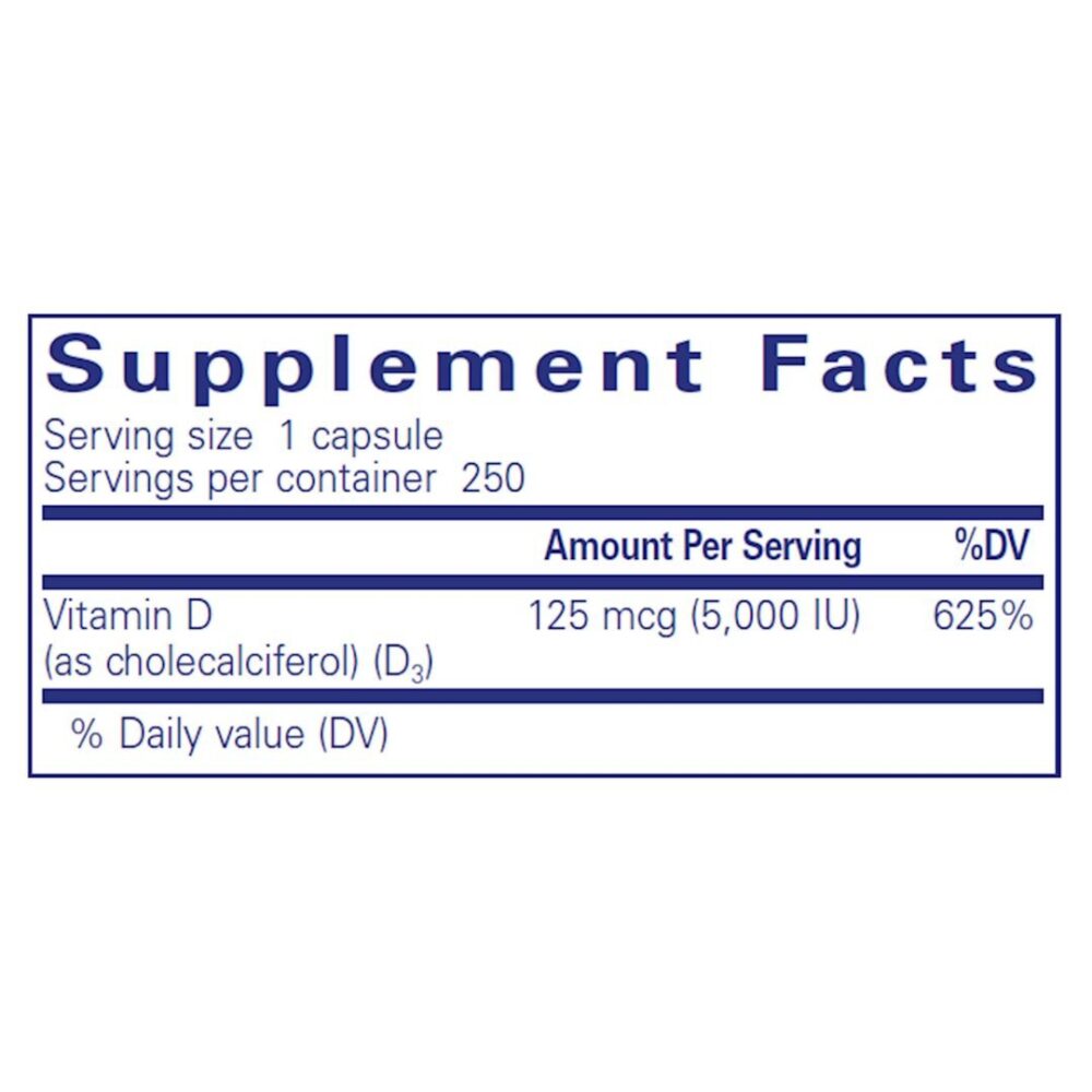 Vitamin D3 5000 IU supplement facts