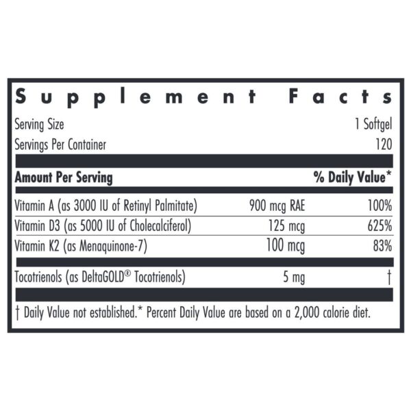 Vitamin D3 Complete 5000 IU supplement facts