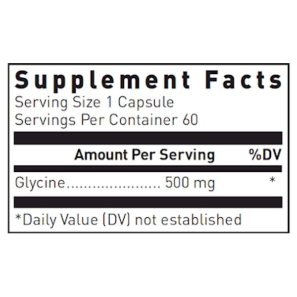 Glycine 500 mg supplement facts