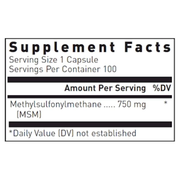 MSM Capsules supplement facts