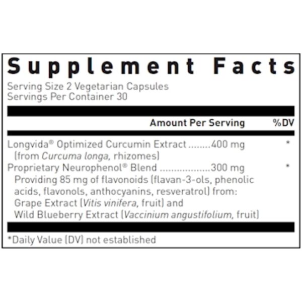 Optimized curcumin supplement facts