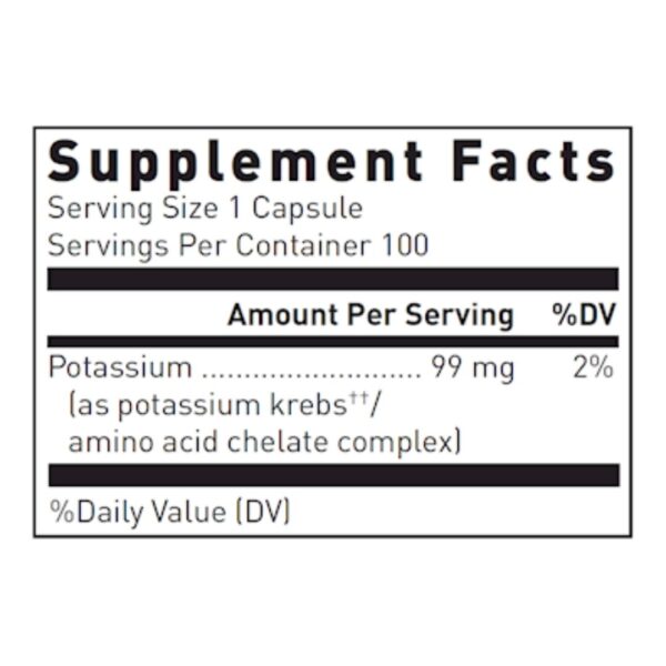 Potassium Chelated supplement facts
