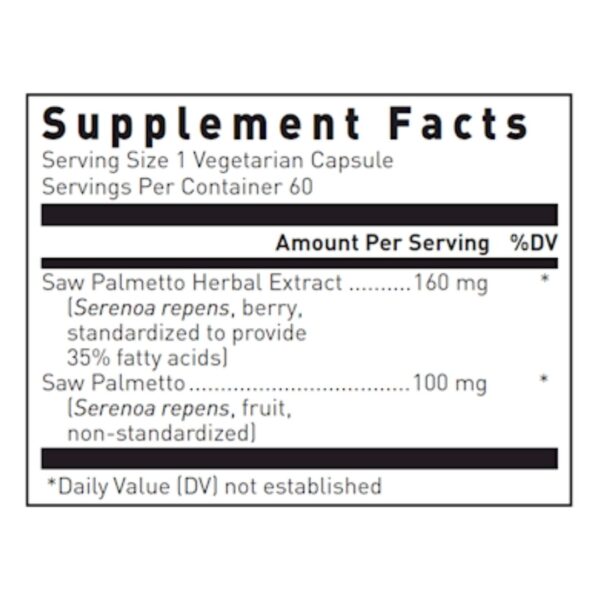 Saw Palmetto Max V supplement facts
