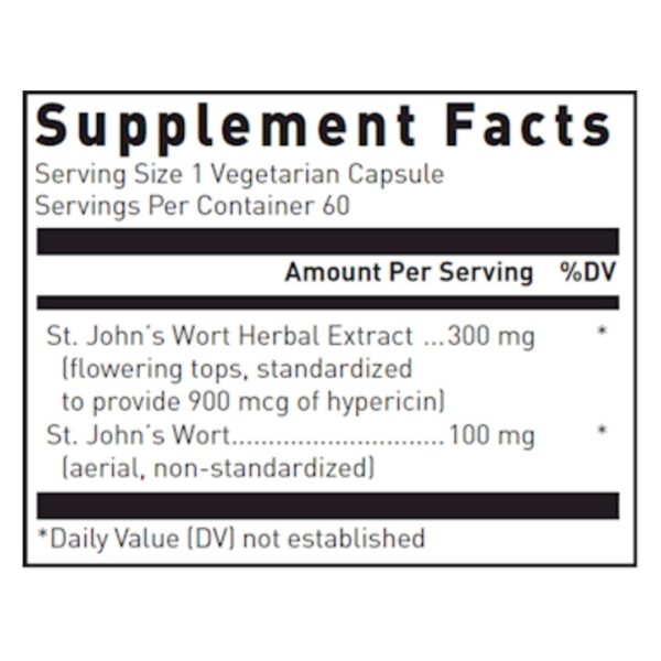 St. Johns Wort Max V supplement facts