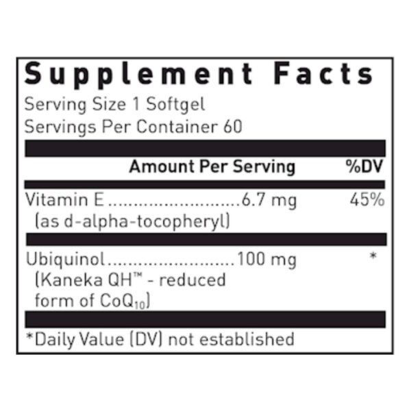 Ubiquinol QH supplement facts