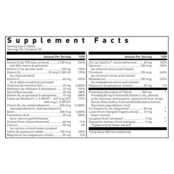 Ultra Preventive 50 supplement facts