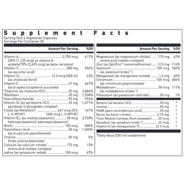 Ultra Preventive III supplement facts