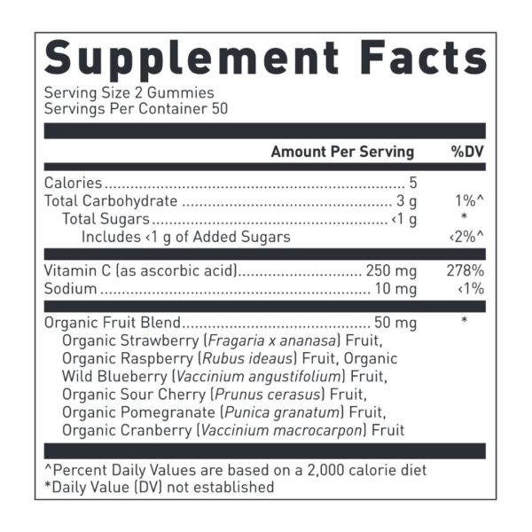 Vitamin C Gummy supplement facts