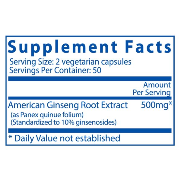 American Ginseng Extract supplement facts