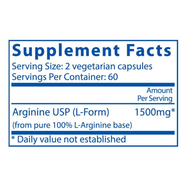Arginine 1500 mg supplement facts