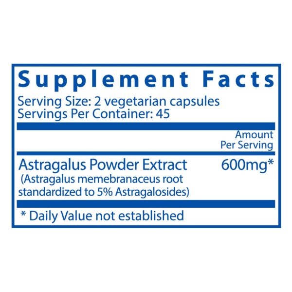 Astragalus Root Extract supplement facts