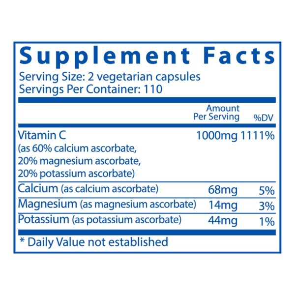 Buffered C supplement facts