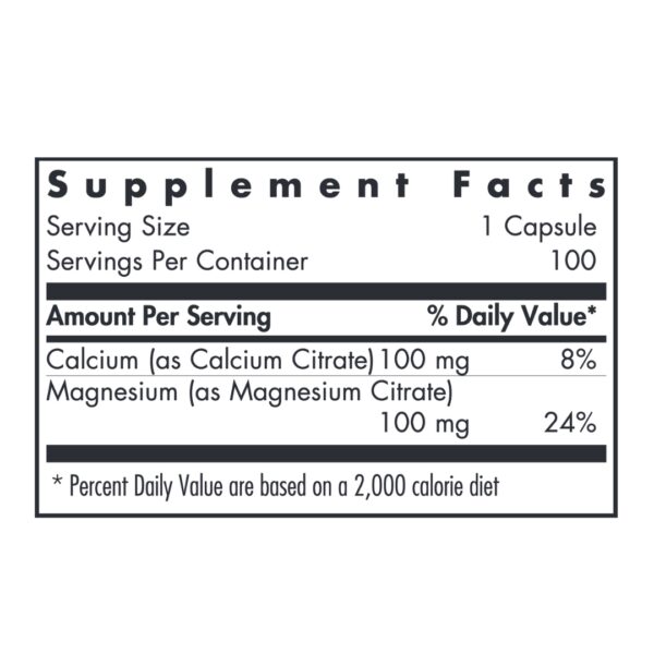 Calcium Magnesium Citrate supplement facts