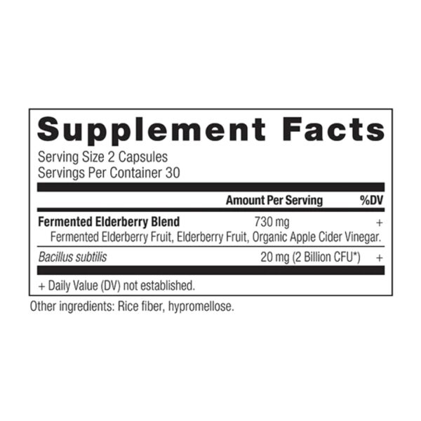 Elderberry Probiotics supplement facts