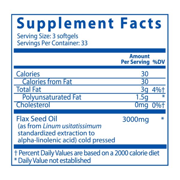 Flax Oil supplement facts