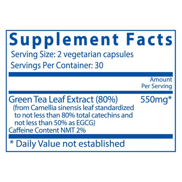 Green Tea Extract supplement facts