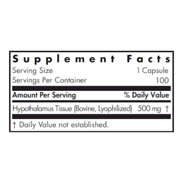 Hypothalamus 500 mg supplement facts