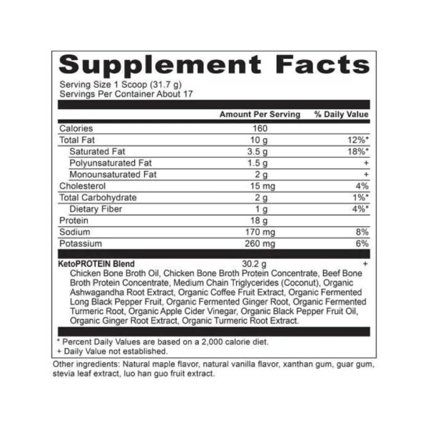 Keto Protein supplement facts