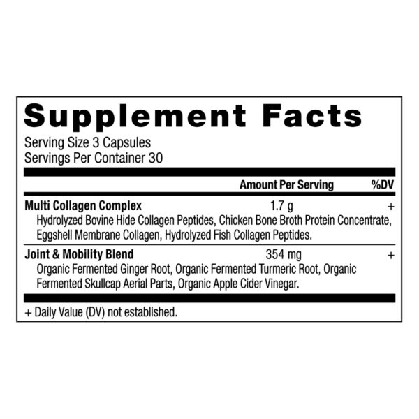 Multi Collagen Joint Mobility capsules supplement facts