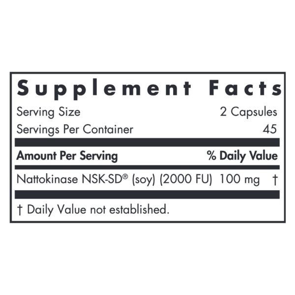 Nattokinase 50 mg NSK SD supplement facts