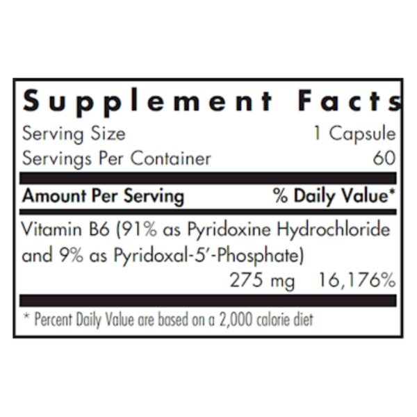 Pyridoxine P5P supplement facts