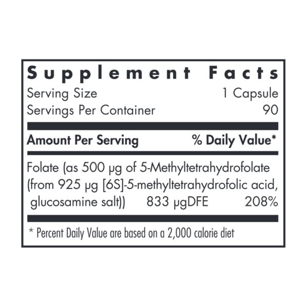 QuatreActiv Folate supplement facts