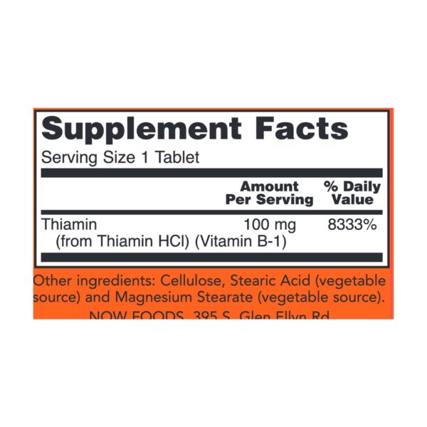 B 1 100 mg supplement facts