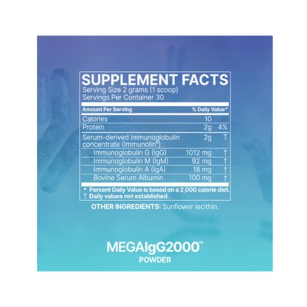 MegaIgG2000 Powder supplement facts