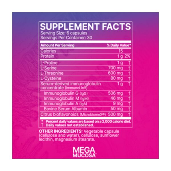 MegaMucosa capsules supplement facts