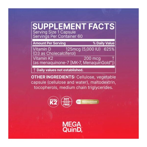 MegaQuinD3 supplement facts