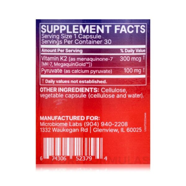 MyoMax supplement facts