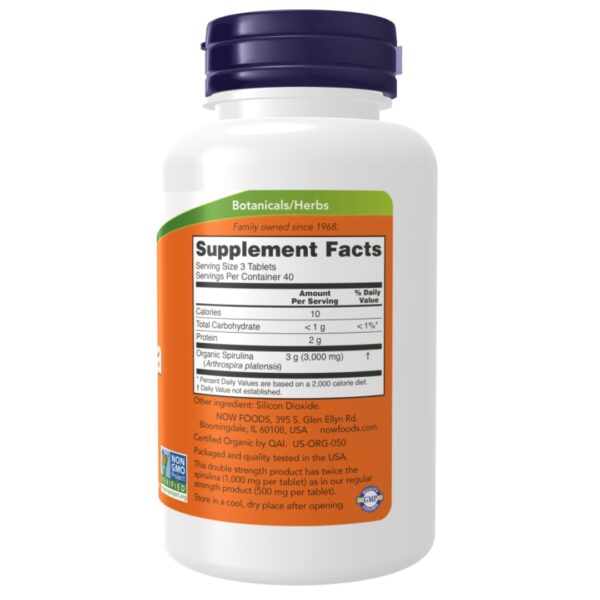 Organic Spirulina 1000 mg supplement facts