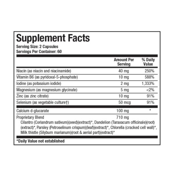 Receptor Detox supplement facts