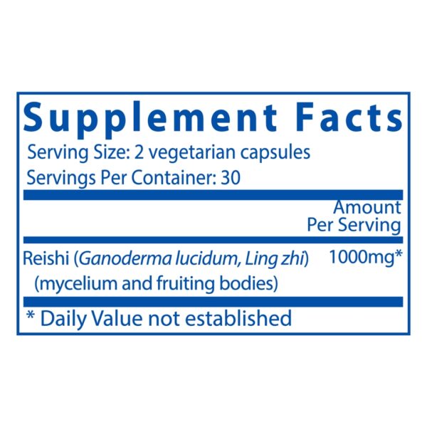 Reishi Mushroom supplement facts
