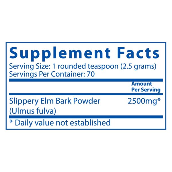 Slippery Elm Bark supplement facts