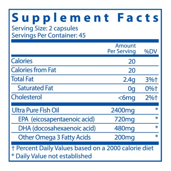 Ultra Pure Fish Oil 700 supplement facts 1