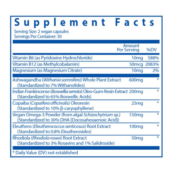 Vegan Adrenal Support supplement facts