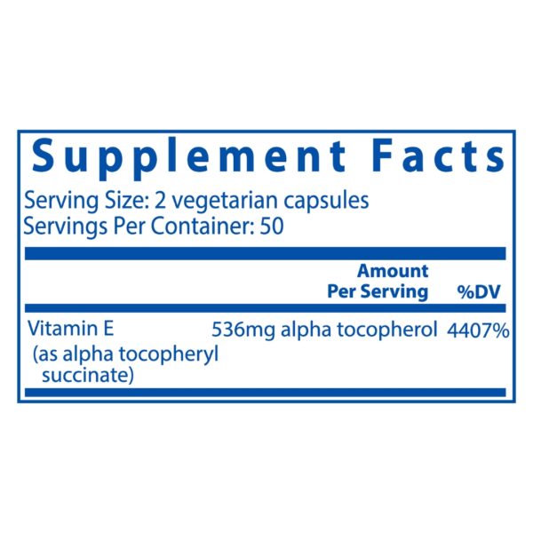 Vitamin E Succinate supplement facts