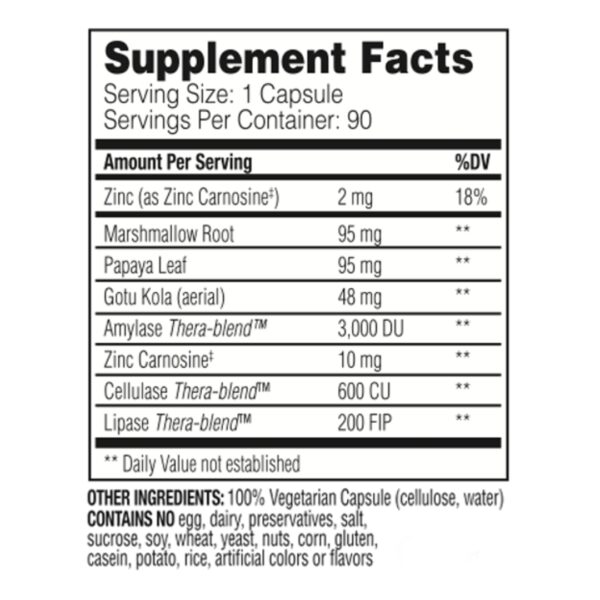 Acid Calm supplement facts
