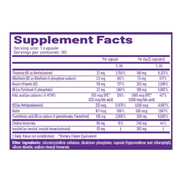 Advanced B Complex supplement facts