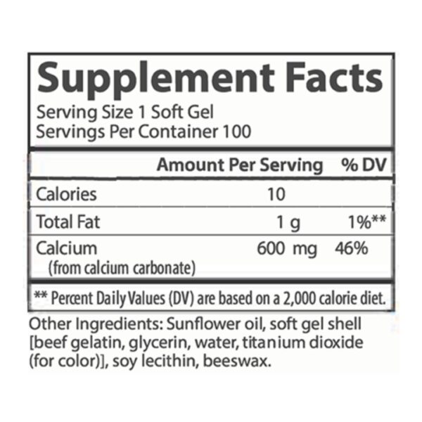 Cal 600 supplement facts