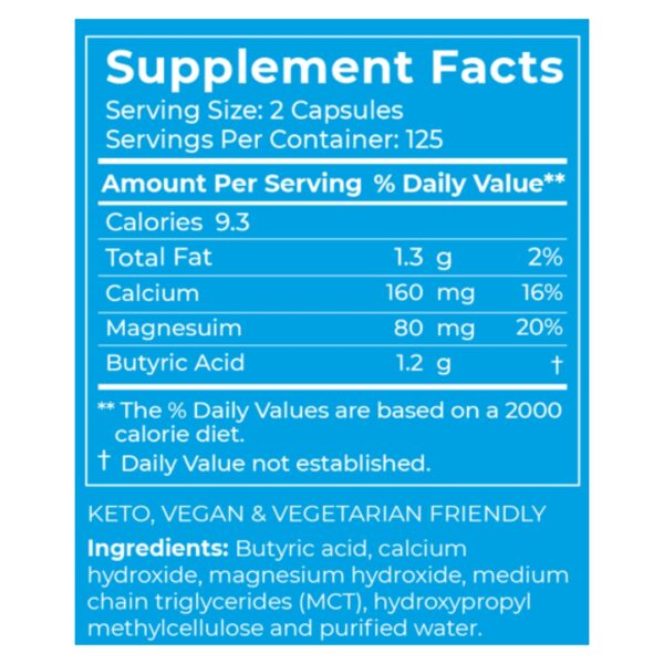 Calcium Magnesium Butyrate capsules supplement facts
