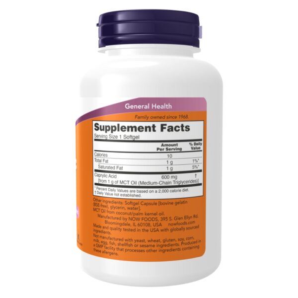 Caprylic Acid 600 mg supplement facts