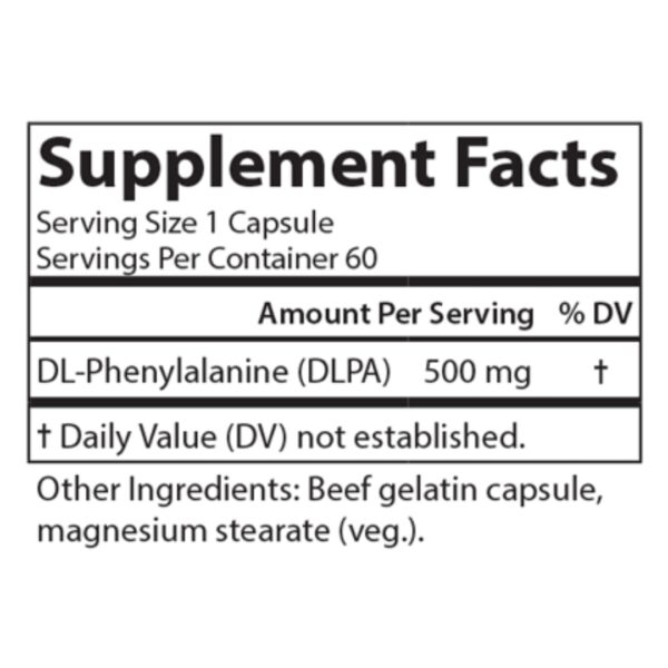 DL Phenylalanine supplement facts