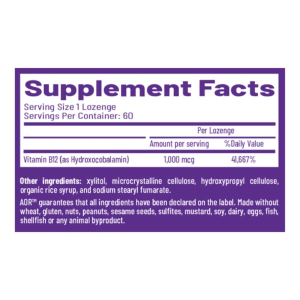 Hydroxy B12 supplement facts