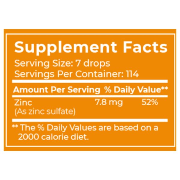 Liquid Mineral Zinc supplement facts