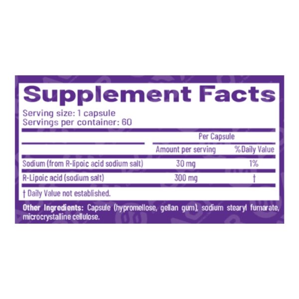 R Lipoic Acid supplement facts