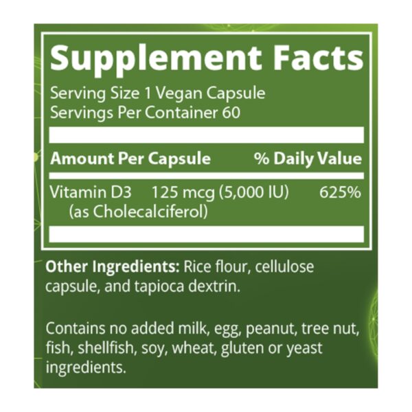 Vegan Vitamin D3 supplement facts