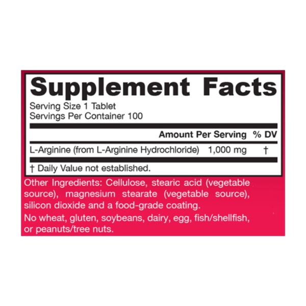 Arginine supplement facts