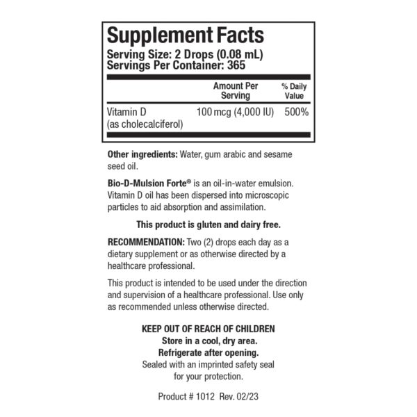Bio D muslion Forte supplement facts